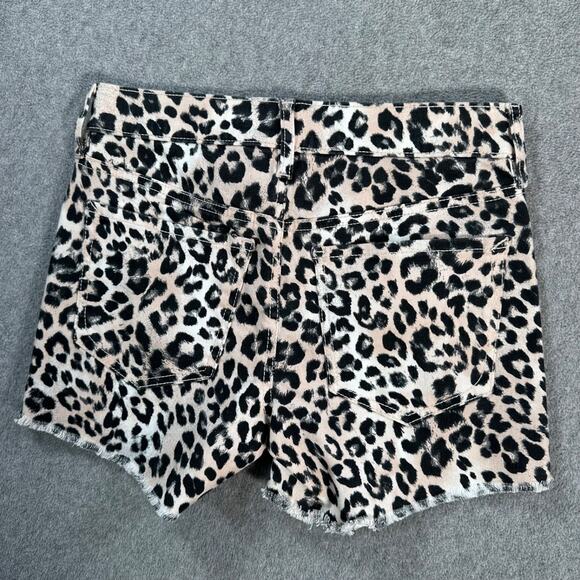 Express Shortie Mid Rise Shorts Leopard Size 00 Stretch Supersoft Cut Off - Picture 7 of 7